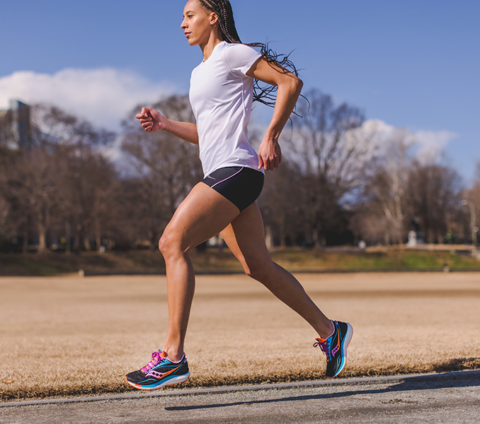 Solo runner is going for distance; they're going for speed; they're all alone.