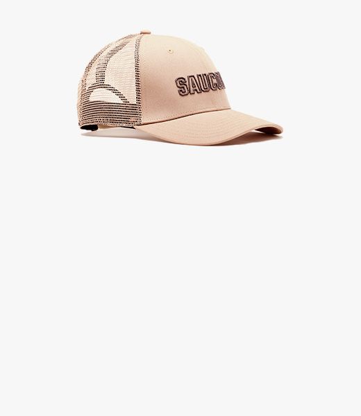 Saucony hat with a mesh back.