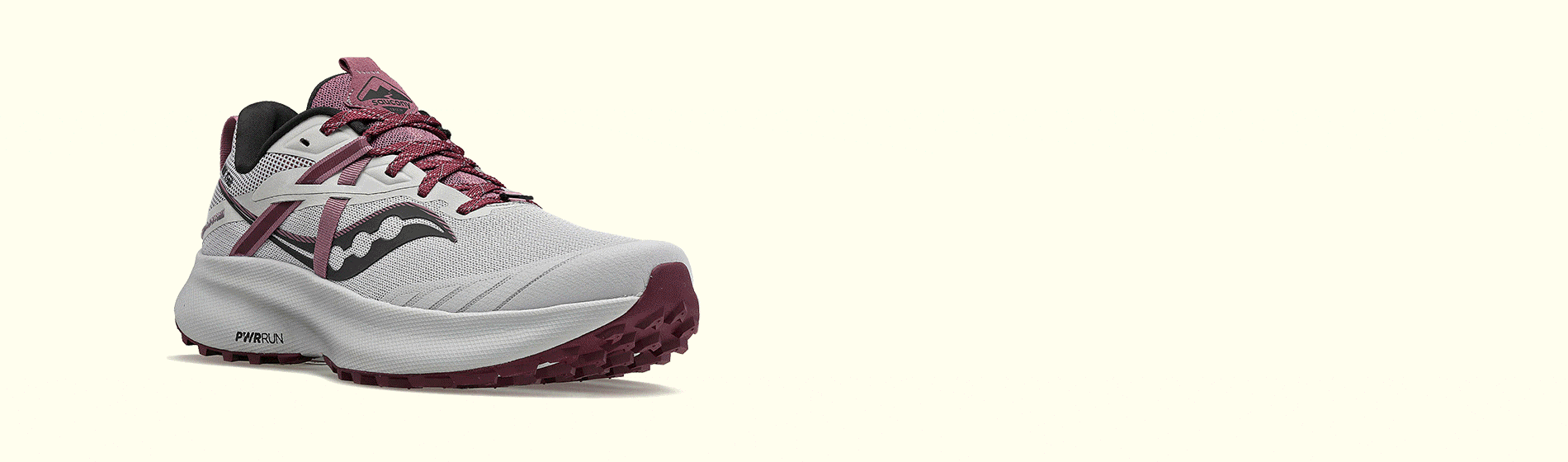 A close up of Saucony shoes.