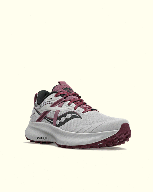 A close up of Saucony shoes.