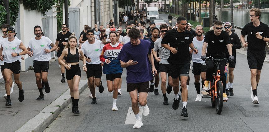 Runners on the street.