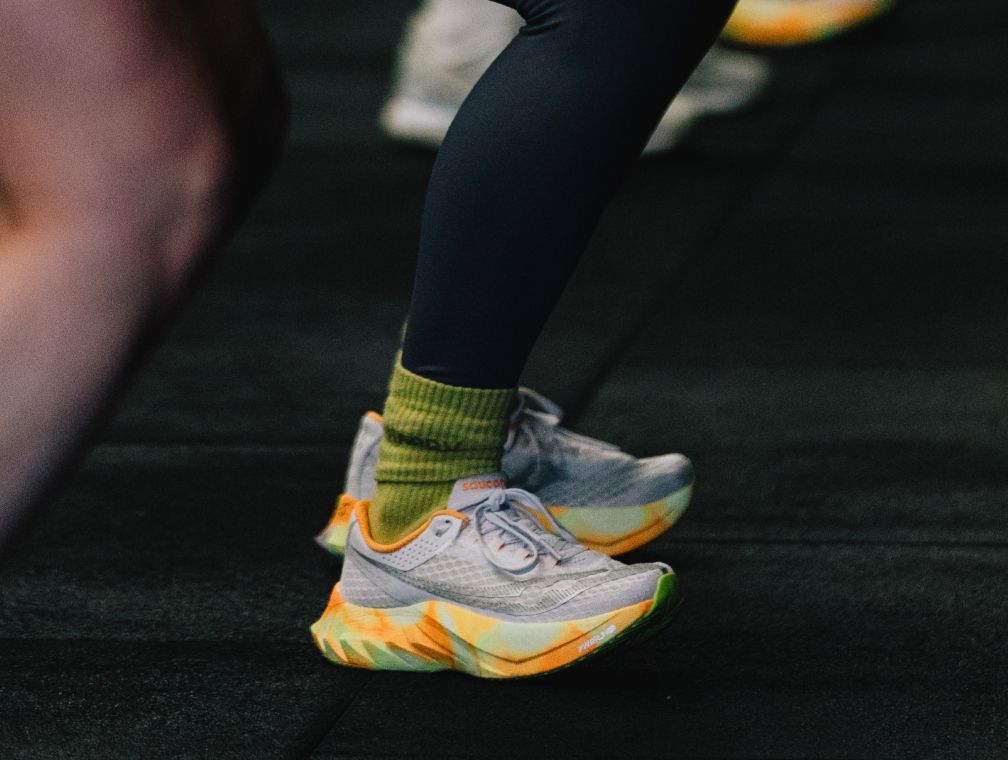 Close up of multiple people wearing Ride 18 shoes
