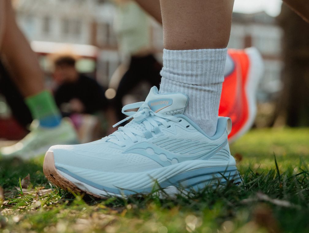 Close up of multiple people wearing Ride 18 shoes