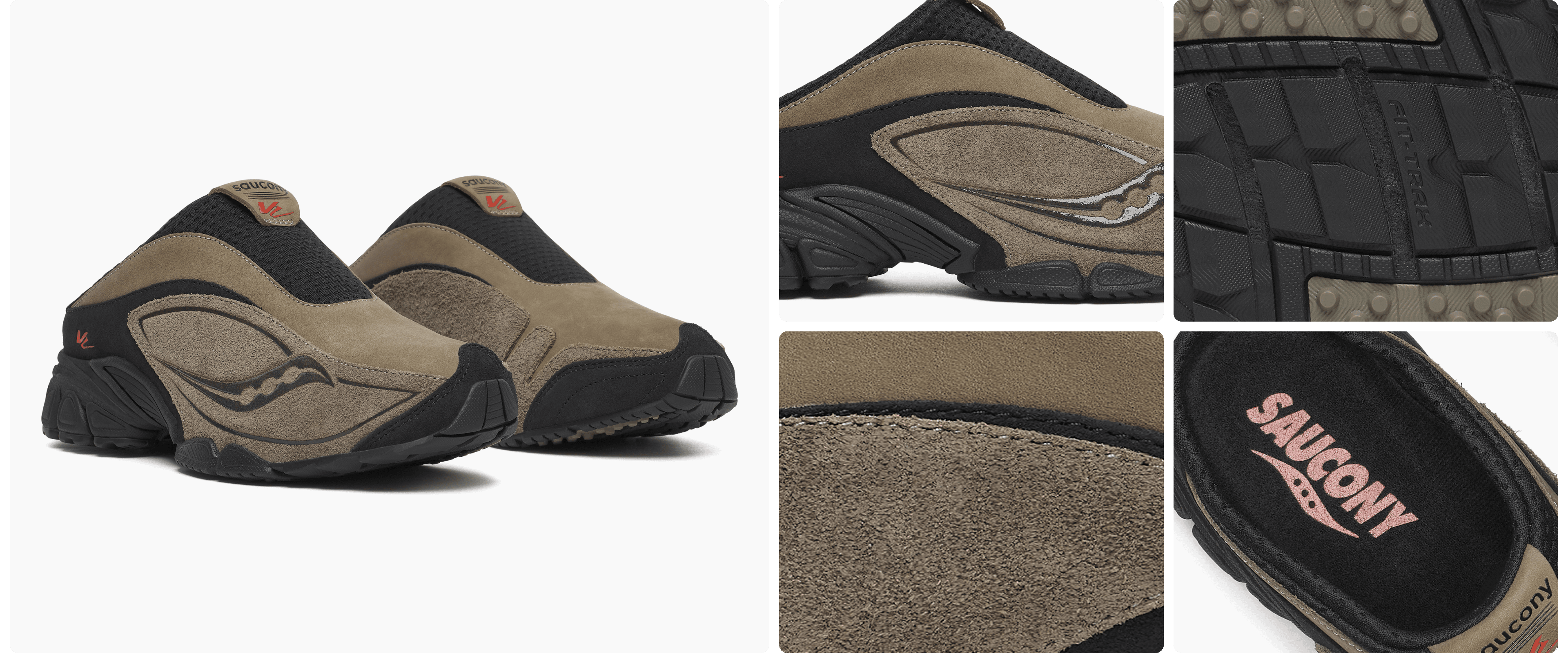 Saucony ProGrid V2 Mule in a lifestyle collage.