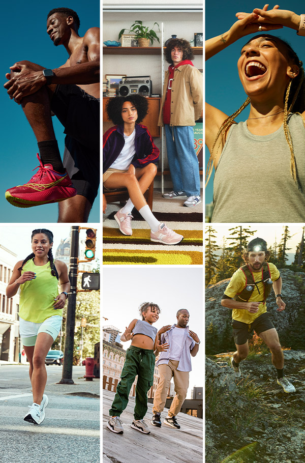 People in Saucony gear (collage).