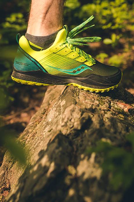 Max River Shoe in green/blue on a rock