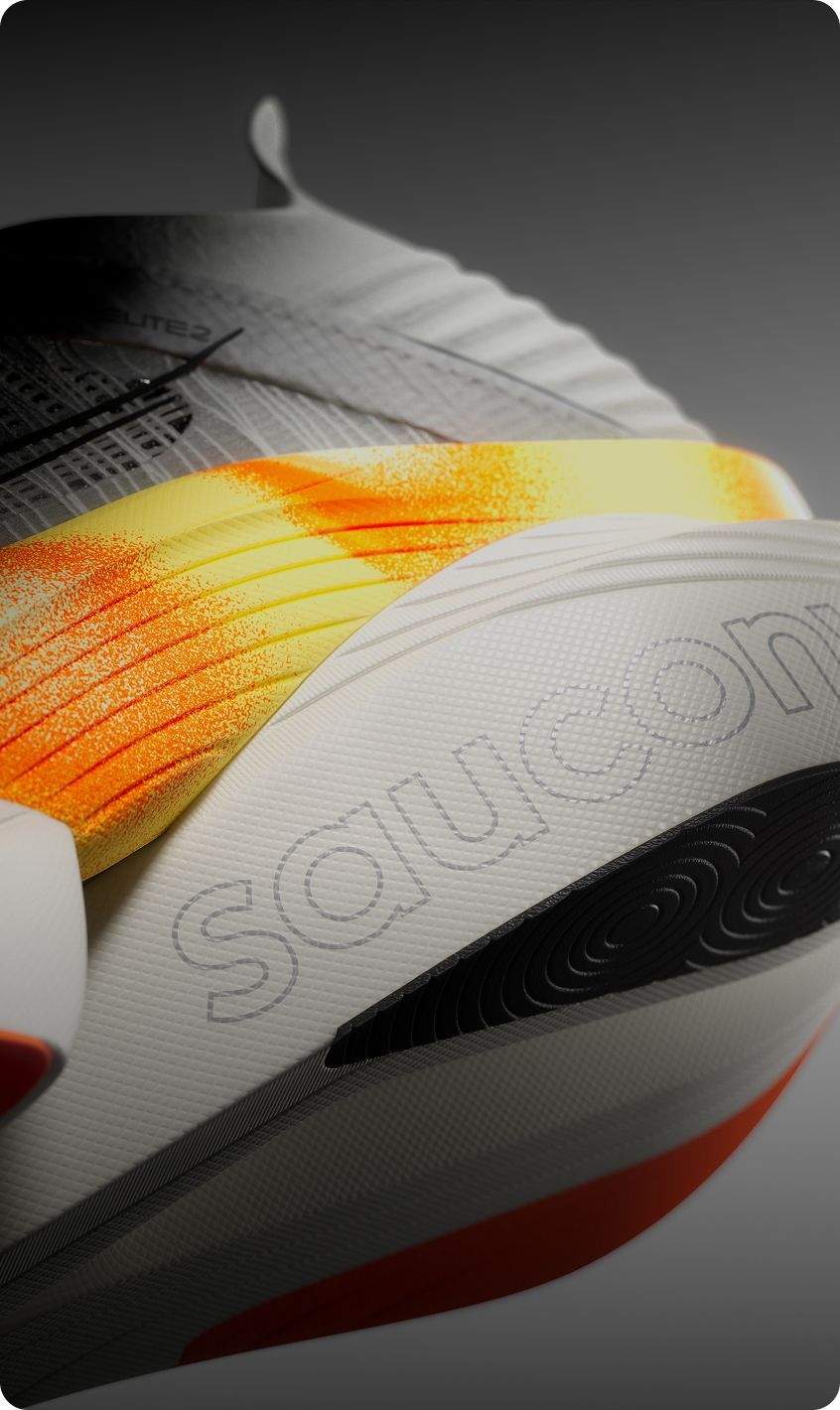 A close up of a Saucony shoe