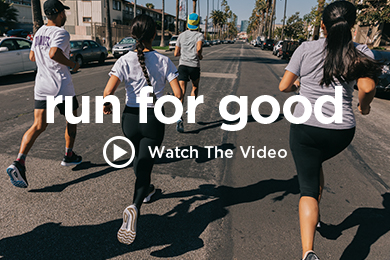 Group of runners from behind