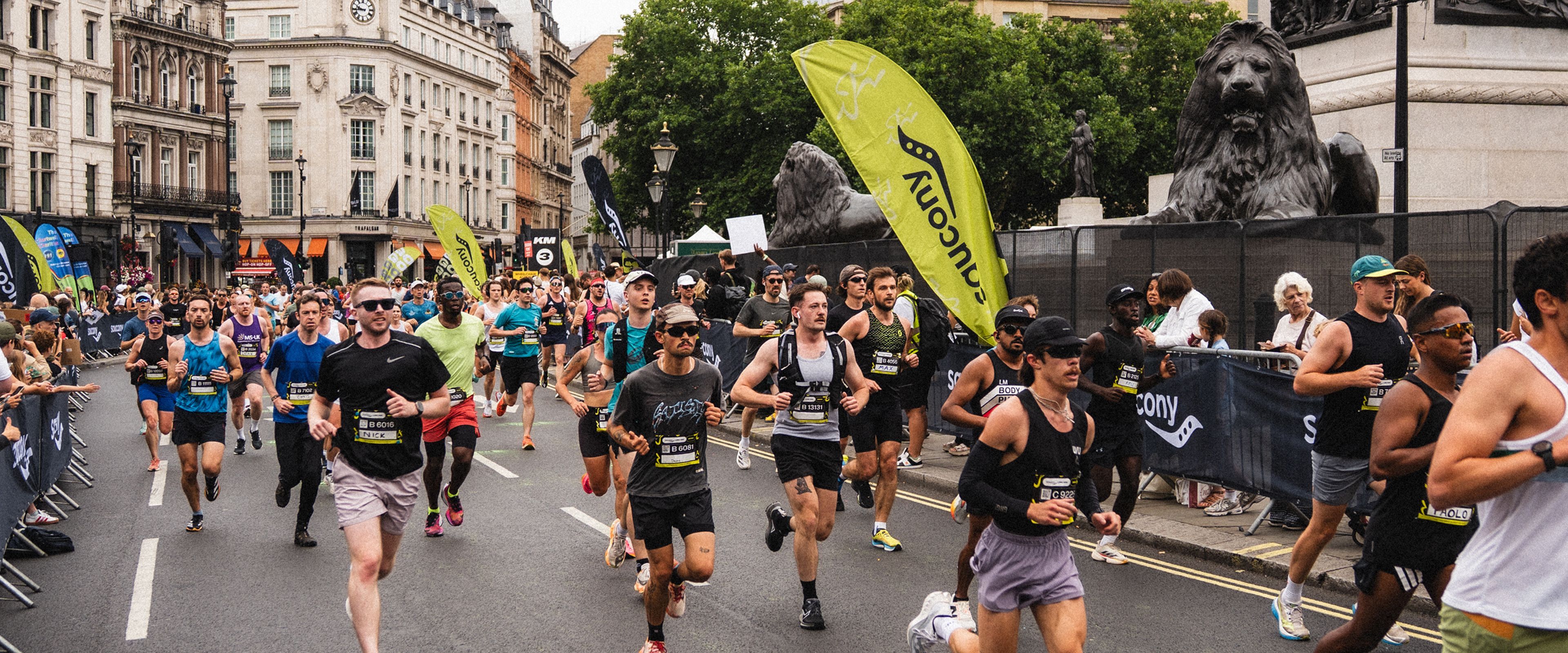 People running at a Saucony event.
