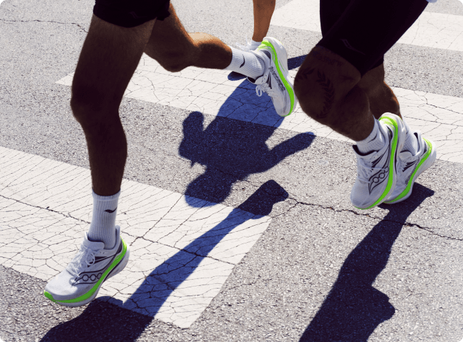 Runners participating in Saucony SPEEDEASY NYC Marathon weekend event.